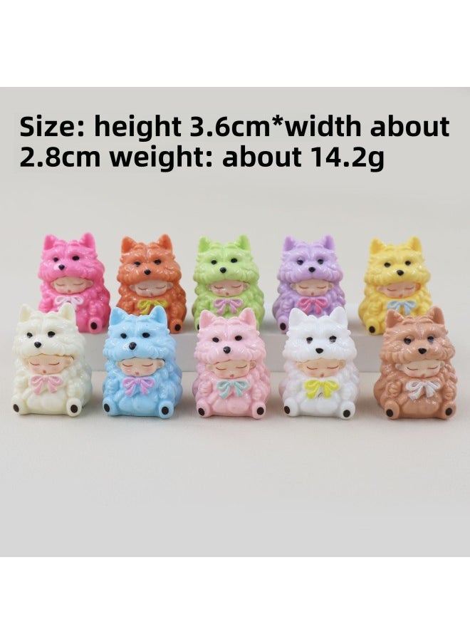 null - [Yunmeng Series Collection] Solid Luminous Bear Gummy Resin Ornament Pair-to-Pair Push Pushing Blind Bag-Color:Solid Color Yunmeng Puppy [10 Colors Mixed Hair]-Specifications:One [blind Bag] For Complete Sets, Please Place Your Order In Multiples Of 10 - Image 1