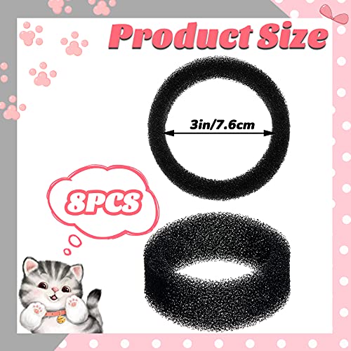 Tuanse 8 Pieces Cat Pet Water Fountain Filters Replacement Round Filter Foam for Pet Cat Drink Water Sponge Filter Replacement for 2. 5 L/84 oz 2. 2 L/ 74 oz Stainless Steel Dog Fountain - Image 3