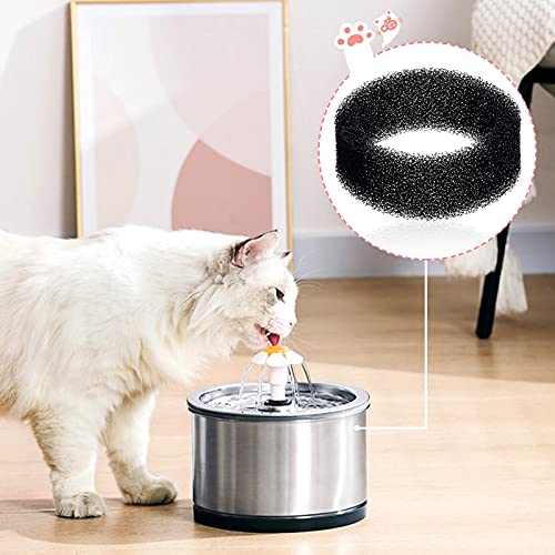 Tuanse 8 Pieces Cat Pet Water Fountain Filters Replacement Round Filter Foam for Pet Cat Drink Water Sponge Filter Replacement for 2. 5 L/84 oz 2. 2 L/ 74 oz Stainless Steel Dog Fountain - Image 2
