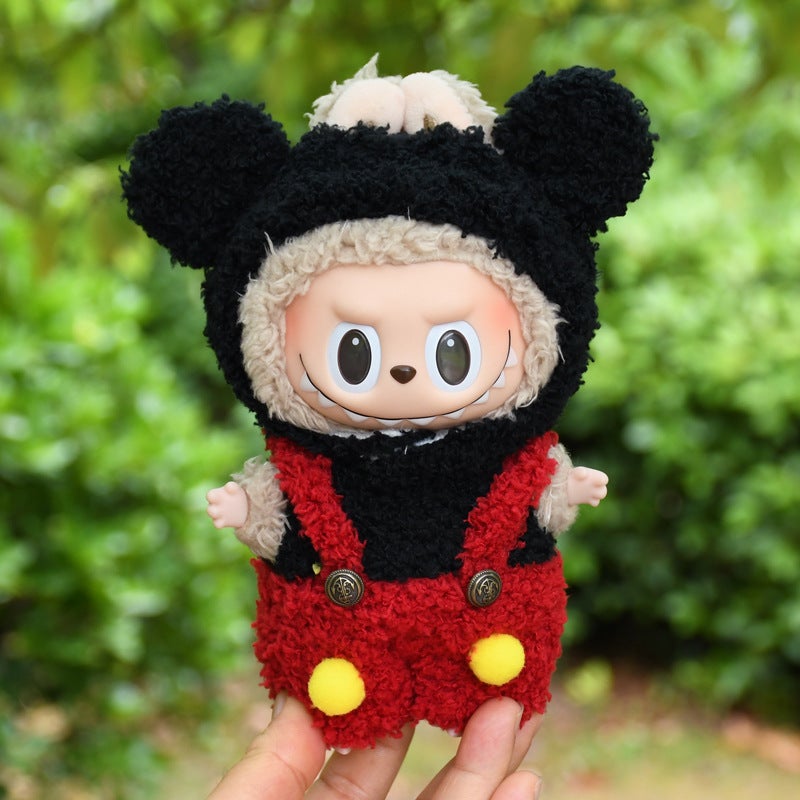 17cm LaBuBu Doll Clothes Keyring Mickey jumpsuit two-piece (baby clothes only, excluding dolls) 
