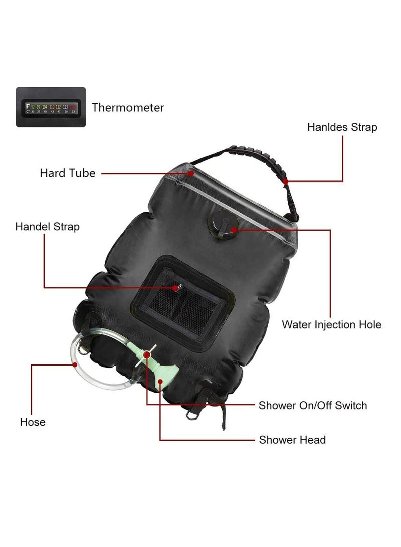 SYOSI Solar Shower Bag Durable 5 Gallons/20 L Heating Camping with Removable Hose and On-off Switchable Head for Beach Swimming Outdoor Traveling Hiking - Image 3