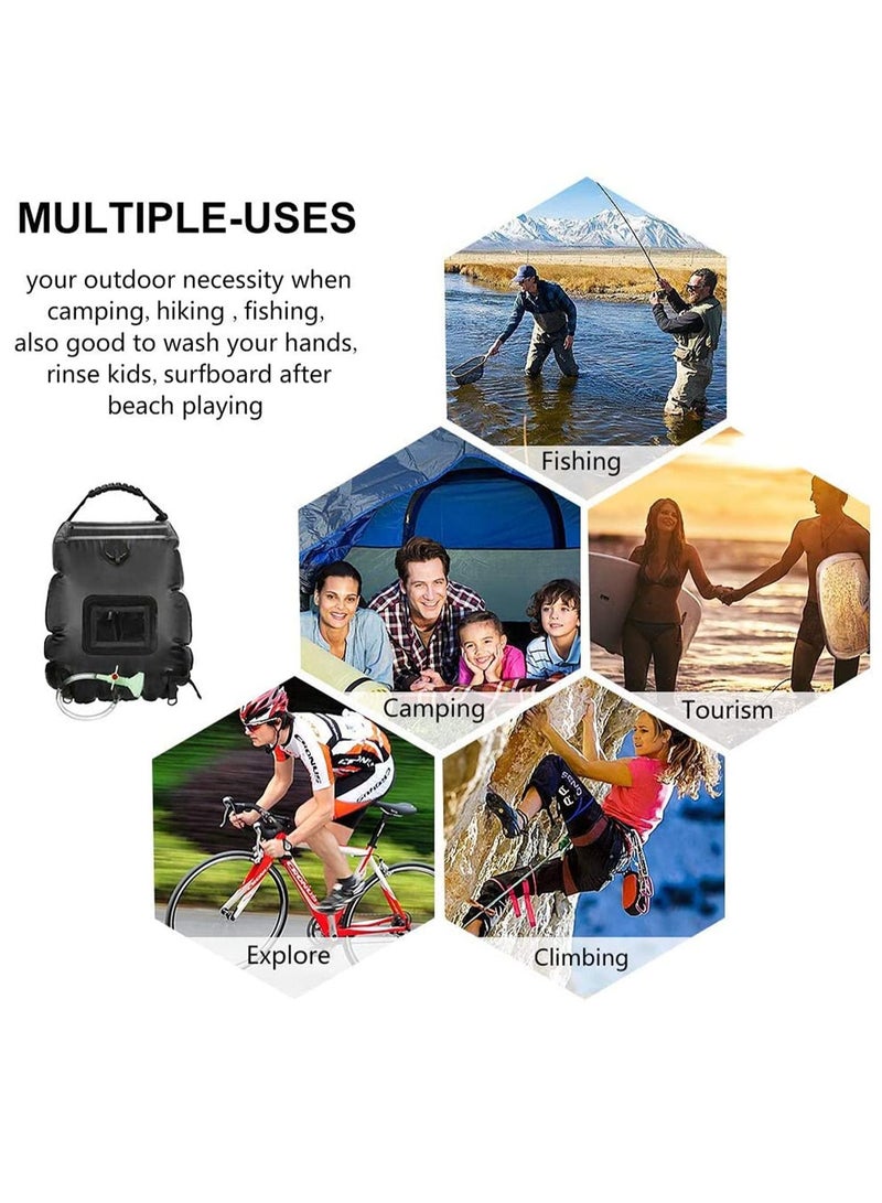 SYOSI Solar Shower Bag Durable 5 Gallons/20 L Heating Camping with Removable Hose and On-off Switchable Head for Beach Swimming Outdoor Traveling Hiking - Image 4