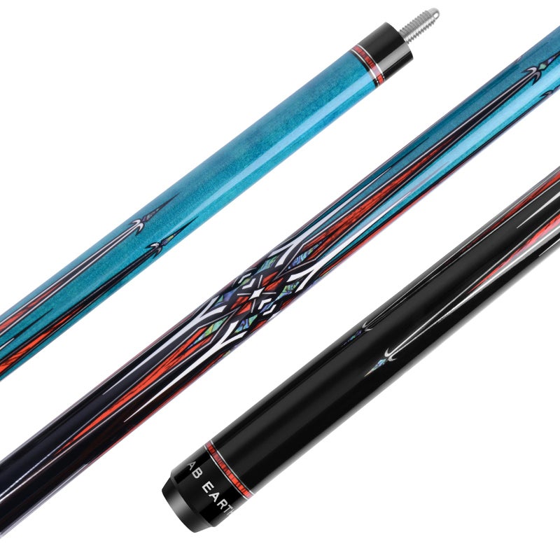 AB Earth 36 Inch 42 Inch 48 Inch Short Pool Cue Stick for Kids Canadian Maple Billiard Cues for Tight Spaces Blue 48 - Image 2