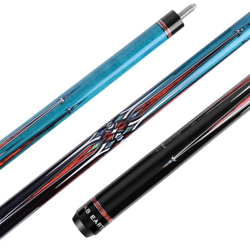 AB Earth 36 Inch 42 Inch 48 Inch Short Pool Cue Stick for Kids Canadian Maple Billiard Cues for Tight Spaces Blue 48 - Image 1