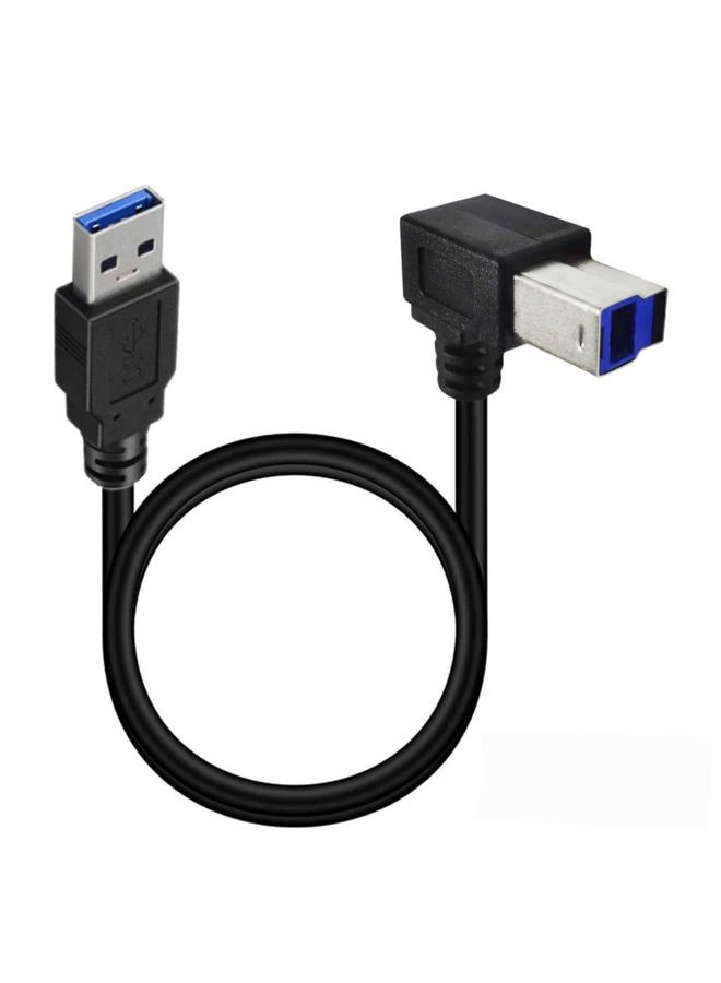 Traovien USB 3.0 Printer Cable, USB 3.0 Type A Male to Type B Male Plug 90 Degree High Speed Printer for Printer,Monitor,External Hard Drivers,Scanner - 50cm/1.5Ft (3.0 A to B Right Angle) - Image 1