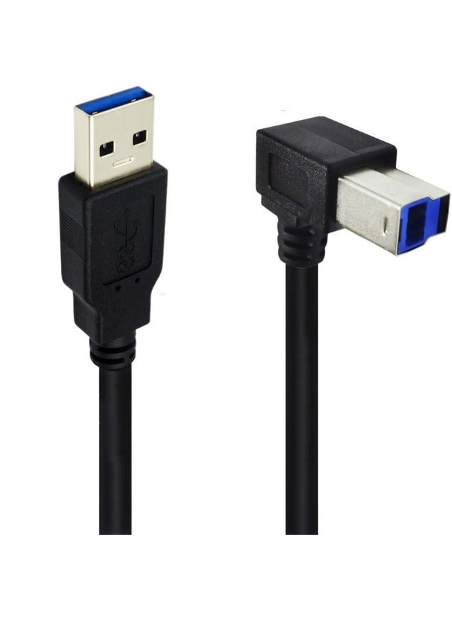 Traovien USB 3.0 Printer Cable, USB 3.0 Type A Male to Type B Male Plug 90 Degree High Speed Printer for Printer,Monitor,External Hard Drivers,Scanner - 50cm/1.5Ft (3.0 A to B Right Angle) - Image 2