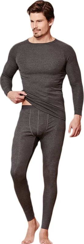 بيراك Thermal Men's 0 Collar Long Sleeve Undershirt Tights Underwear Set