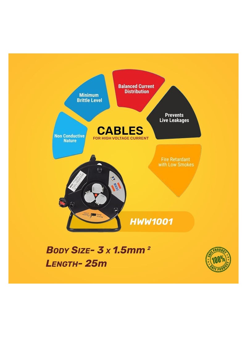 MODI Cable Reel Heavy Duty 25MTR Extension 3 * 1.5 25M - Image 5