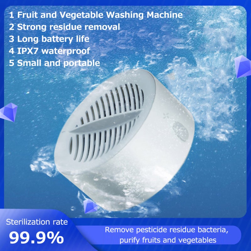 Food Purifier Small Household IPX7 Waterproof Portable Fruit and Vegetable Washing Machine 4400mAh USB Magnetic Charging Kitchen Fruit and Vegetable Meat Disinfection - Image 4