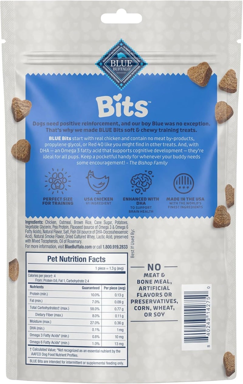 بلو بافلو حلوى تدريب الكلاب Blue Buffalo BLUE Bits الطبيعية الناعمة والرطبة، بنكهة الدجاج، عبوة 11 أونصة - Image 2
