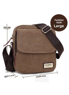 Generic 2023 Mens Premium Canvas Bag Thickened Durable Casual Korean Style MessengerDeep khaki Deep khaki 