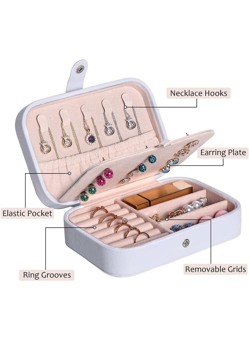 Travel Jewelry Box for Women & Girls – Double Layer PU Leather Jewelry Organizer with Mirror | Portable Mini Jewelry Case for Rings, Necklaces, Bracelets & Earrings, Compact Jewelry Storage Box, Bridesmaid Gift, Travel Jewelry Organizer, PU Leather Jewelry Case, Jewelry Holder - Image 3