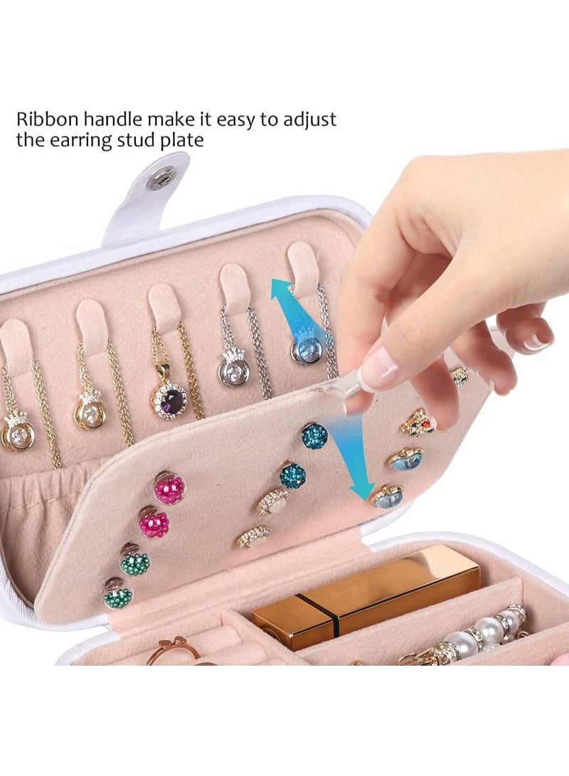 Travel Jewelry Box for Women & Girls – Double Layer PU Leather Jewelry Organizer with Mirror | Portable Mini Jewelry Case for Rings, Necklaces, Bracelets & Earrings, Compact Jewelry Storage Box, Bridesmaid Gift, Travel Jewelry Organizer, PU Leather Jewelry Case, Jewelry Holder - Image 5