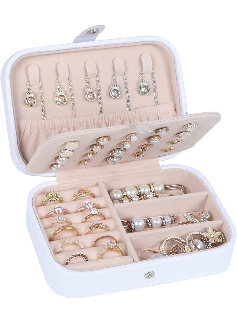 Travel Jewelry Box for Women & Girls – Double Layer PU Leather Jewelry Organizer with Mirror | Portable Mini Jewelry Case for Rings, Necklaces, Bracelets & Earrings, Compact Jewelry Storage Box, Bridesmaid Gift, Travel Jewelry Organizer, PU Leather Jewelry Case, Jewelry Holder - Image 1
