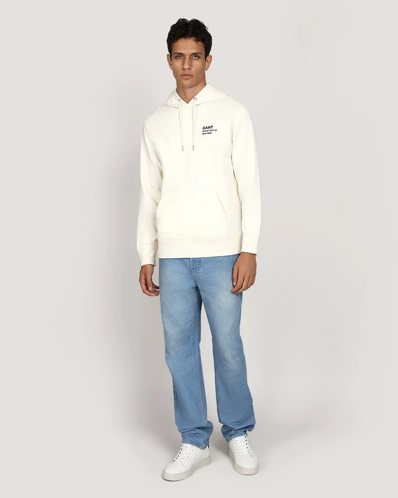 GANT  Small Graphic Sweat Hoodie - White for Men | Best Price UAE
