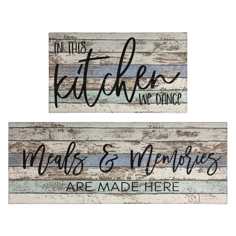 wyoansfhd Farmhouse Kitchen Rug Sets of 2 Piece Non Slip Kitchen Rugs and Mats Washable Kitchen Mats for Kitchen Floor Mat Carpet Runner Rugs for Hallway Laundry Decor 17x3017x47 - Image 2