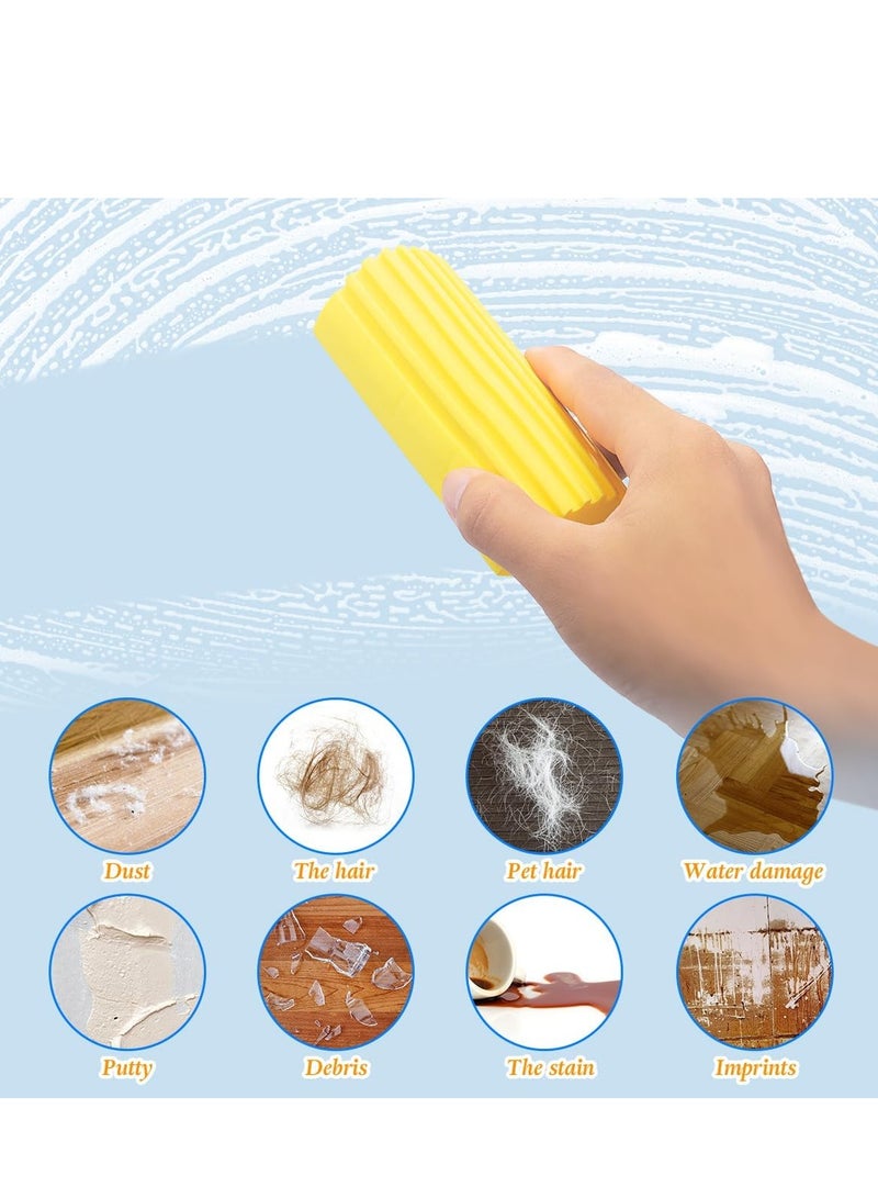 6 Piece Damp Duster Sponge, Magic Damp Dusting Sponge Eraser for Dusting Blinds, Baseboards, Mirrors, Radiators,Window Track Grooves , Dust Remover for Home & Office ,Yellow. - Image 3