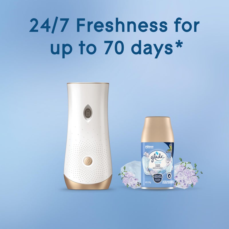 Glade Automatic Spray Refill and Holder Kit, Air Freshener for Home and Bathroom, Clean Linen, 6.2 Oz - Image 5