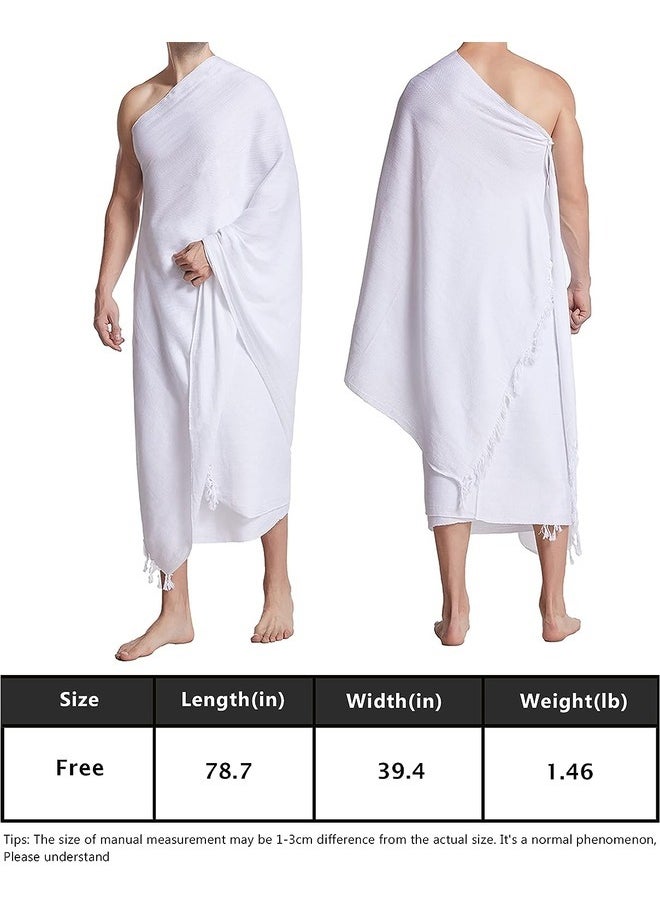 MYK Ihram for Men for Hajj and Umrah - 2 Towels(top and Bottom) 43X86 inch New Dry Fast Microfiber Woven Technology  - Image 3