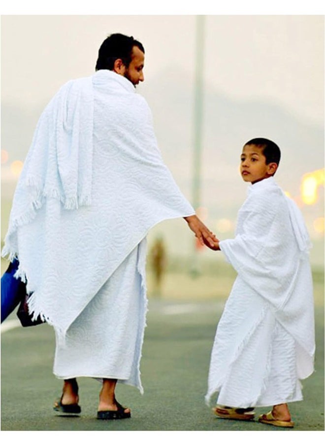 MYK Ihram for Men for Hajj and Umrah - 2 Towels(top and Bottom) 43X86 inch New Dry Fast Microfiber Woven Technology  - Image 2