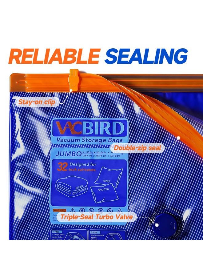 Vacbird Vacuum Storage Bags with Rechargeable Cordless Pump,15 Pack 3 Size Compression Packing Cubes Seal Bags, Space Saver for Clothes and Clothing,Blankets,Organization Space Saving - Image 3