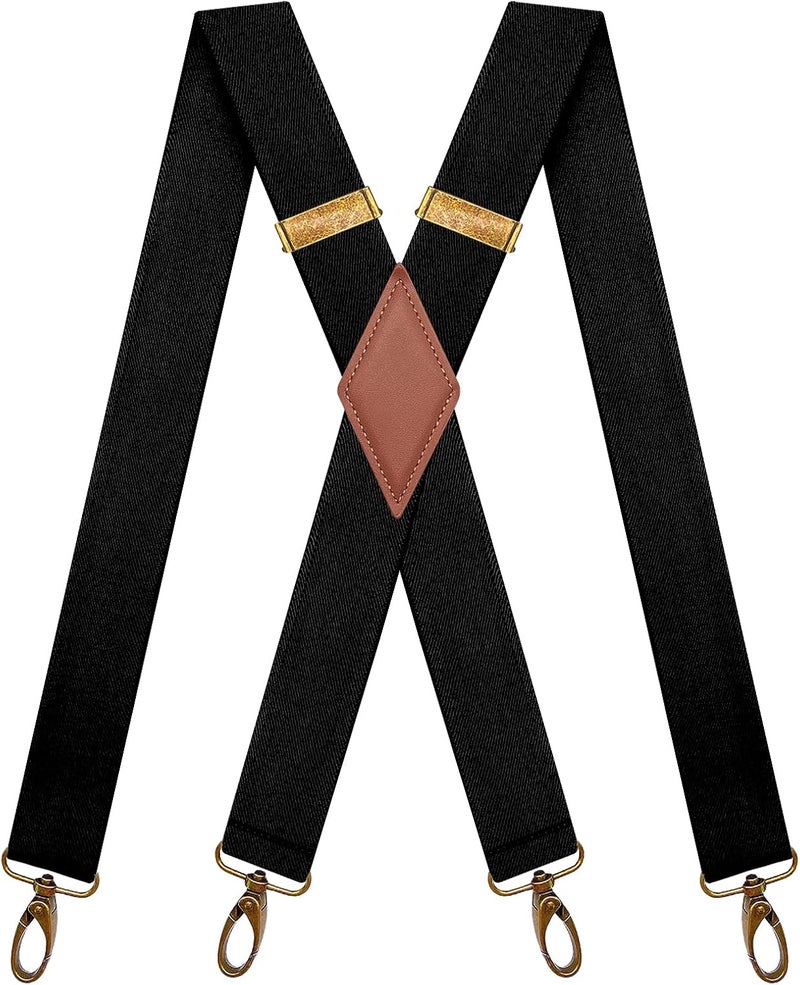 MENDENG Store Suspenders for Men Heavy Duty Swivel Hooks Retro X-Back Adjustable Brace - Image 1