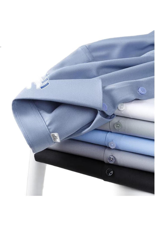 FIRS Men'S Shirt, Summer Business Modal Silk Short-Sleeve Shirt, Elastic Wrinkle-Free Shirt, D19106, Size 40 - Image 3