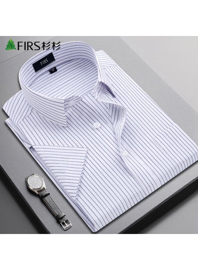 Firs Men's Shirt, Summer Business Modal Silk Short-sleeve Shirt, Elastic Wrinkle-free Shirt, D19106, Size 40 - Image 1