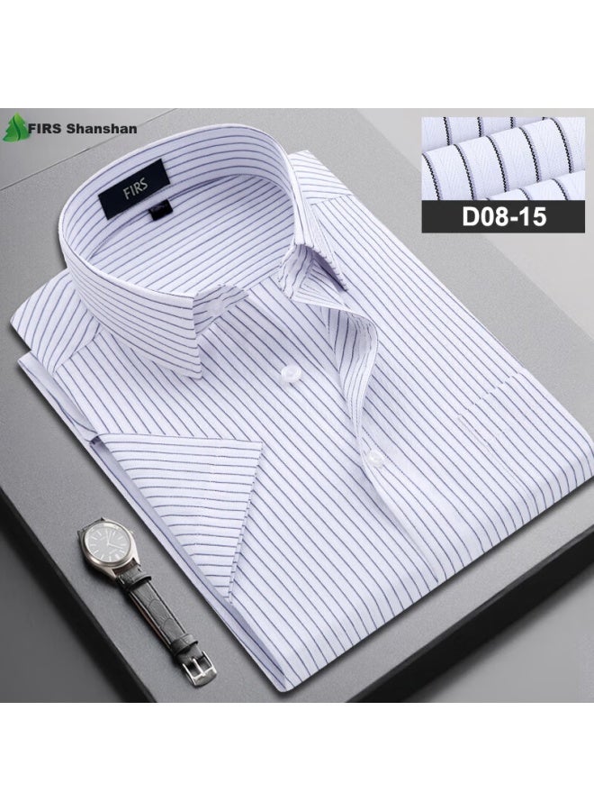 Firs Men's Shirt, Summer Business Modal Silk Short-sleeve Shirt, Elastic Wrinkle-free Shirt, D19106, Size 40 - Image 2