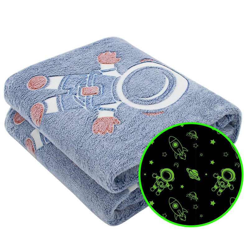 Glow in The Dark Blanket Stars Throw Blanket Birthday Gifts for Kids Soft Cozy Space Decor Blankets for Couch Bed Sofa Unique Gifts for Boys Girls Teens Planet Blanket 50x60