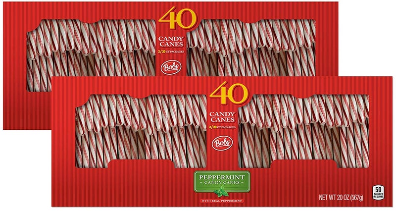 Brach's Bobs Red and White Candy Canes Peppermint, 40 Count (Pack of 2) - Image 1