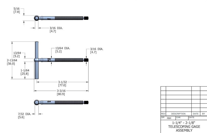 Starrett Telescoping Gage with One Arm - Ideal for Determining True Size of Holes, Slots and Recesses - 1-1/4" - 2-1/8" Range, 2-3/8" Handle Length - 229C - Image 3