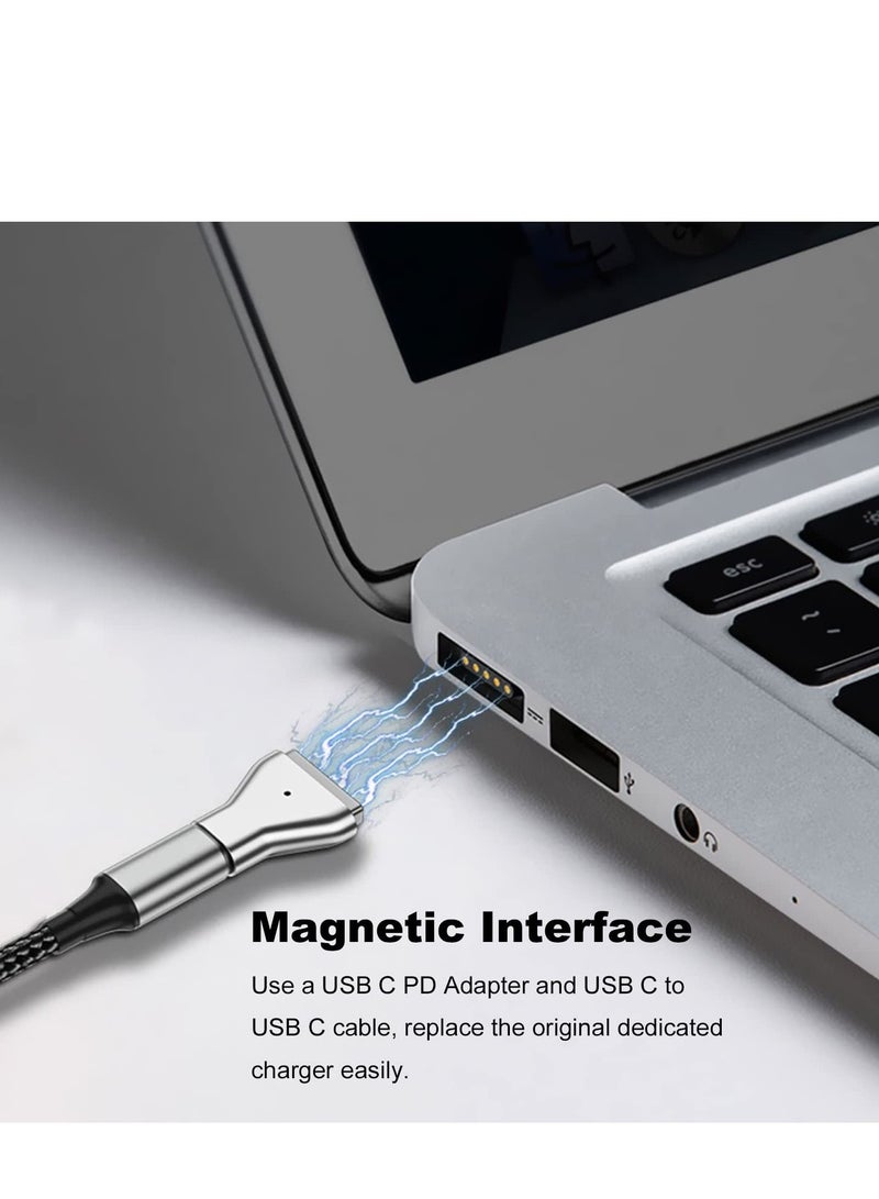 SYOSI USB C to Magnetic T-Tip Adapter, Type-C to Magnetic 2 T-Head PD 100W Power Fast Charging Converter for 2013-2015 MacBook Pro Air - Image 2