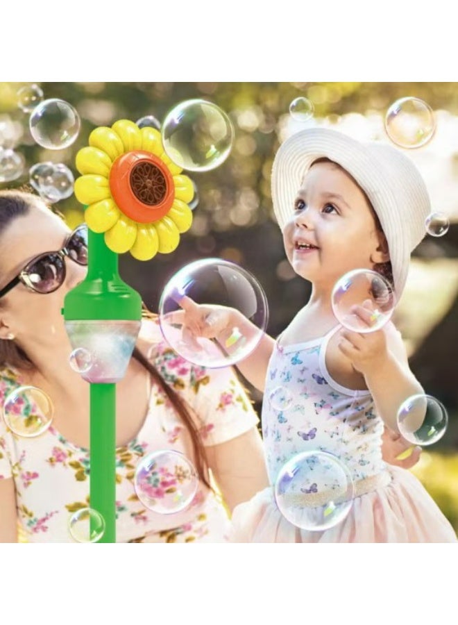 Sunflower Automatic Bubble Machine for Kids with Adjustable Stand – Outdoor Bubble Blower Toy for Garden & Party Fun - Image 3