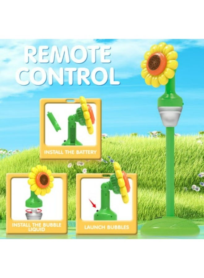Sunflower Automatic Bubble Machine for Kids with Adjustable Stand – Outdoor Bubble Blower Toy for Garden & Party Fun - Image 2