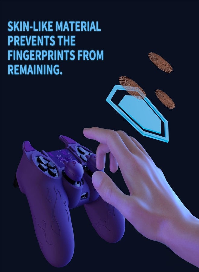 PlayVital Cute Demon Controller Skin for ps4 with Thumb Grips & Stickers, Kawaii Anti-Slip Silicone Cover Grip Protector for ps4 Slim/Pro Controller - Pink - Image 4