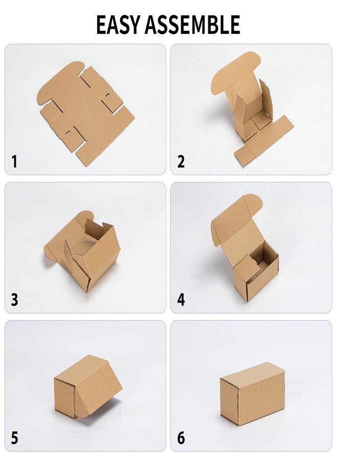 RLAVBL 4.6x2.2x2.2 Small Shipping Boxes Set of 100, Brown Corrugated Cardboard Box, Mailer Box - Image 5