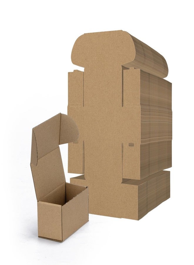 RLAVBL 4.6x2.2x2.2 Small Shipping Boxes Set of 100, Brown Corrugated Cardboard Box, Mailer Box - Image 1