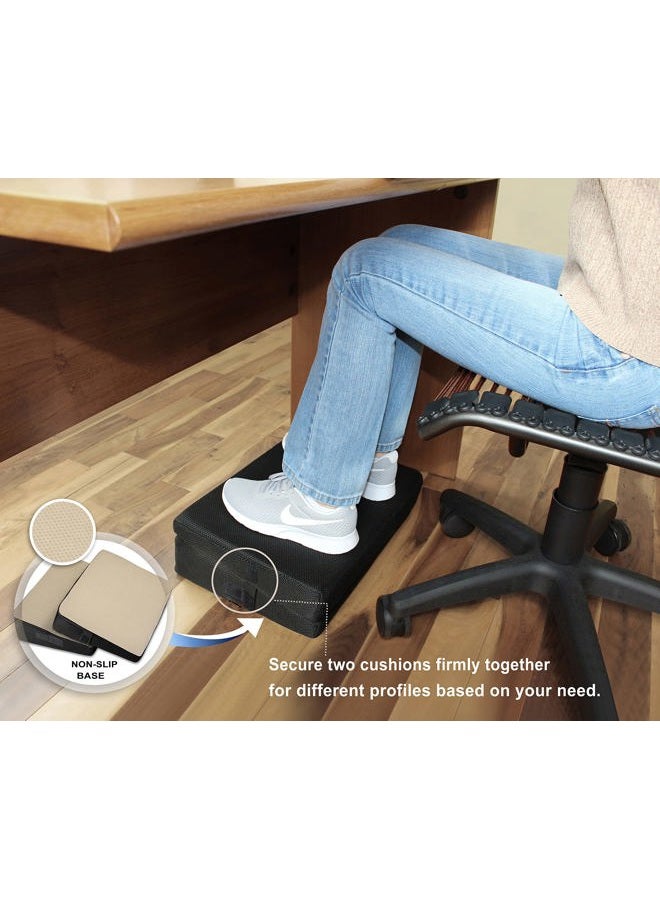 InteVision 4-in-1 Footrest for Added Height - Premium Foam Foot Cushion Works Great for Under Desk or bar - Will not Slide on Any Surface - Image 3