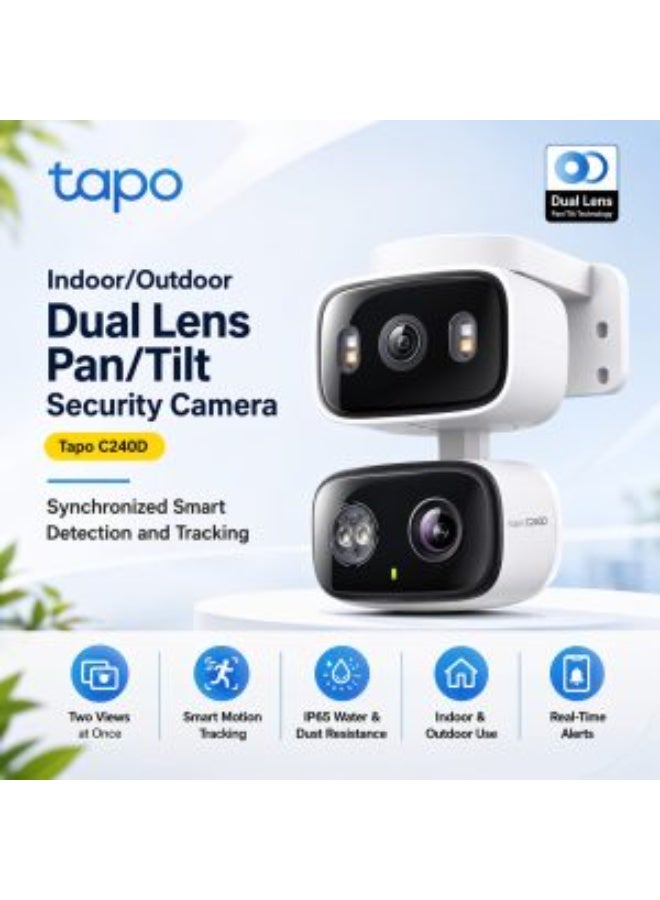 Tapo C240D Dual Lens Pan Tilt Security Camera Indoor Outdoor - Image 3