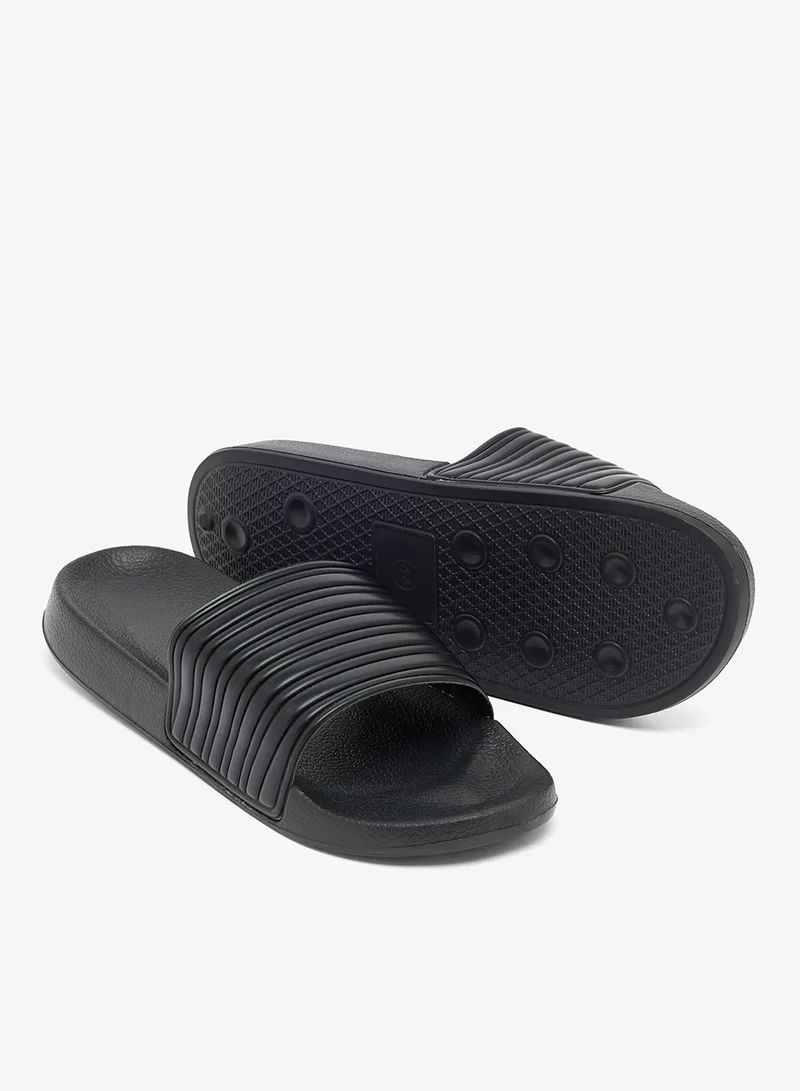 Seventy Five  Casual Stripes Detail Slides for Men | Best Price UAE