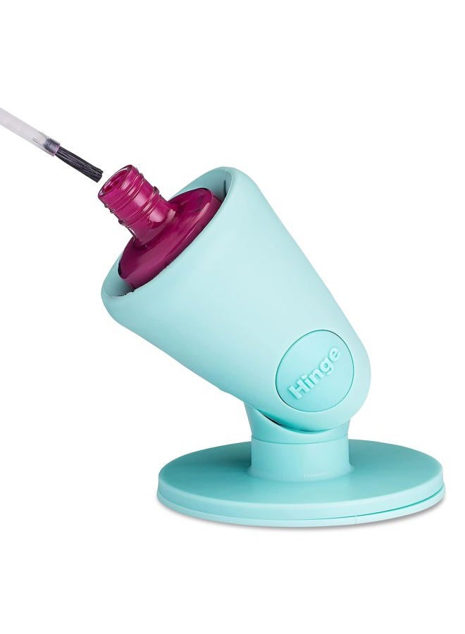 Tweexy Hinge Untippable Nail Polish Bottle Holder | Anti-Spill Nail Polish Holder Stand, Tilted, IntelliStick Airlock Suction | Fingernail Painting, Nail Art Tools | Nail Polish Accessories (Zen Green - Image 1