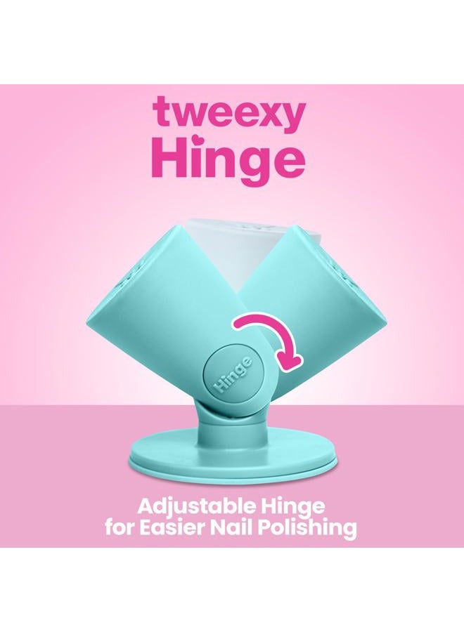 Tweexy Hinge Untippable Nail Polish Bottle Holder | Anti-Spill Nail Polish Holder Stand, Tilted, IntelliStick Airlock Suction | Fingernail Painting, Nail Art Tools | Nail Polish Accessories (Zen Green - Image 2