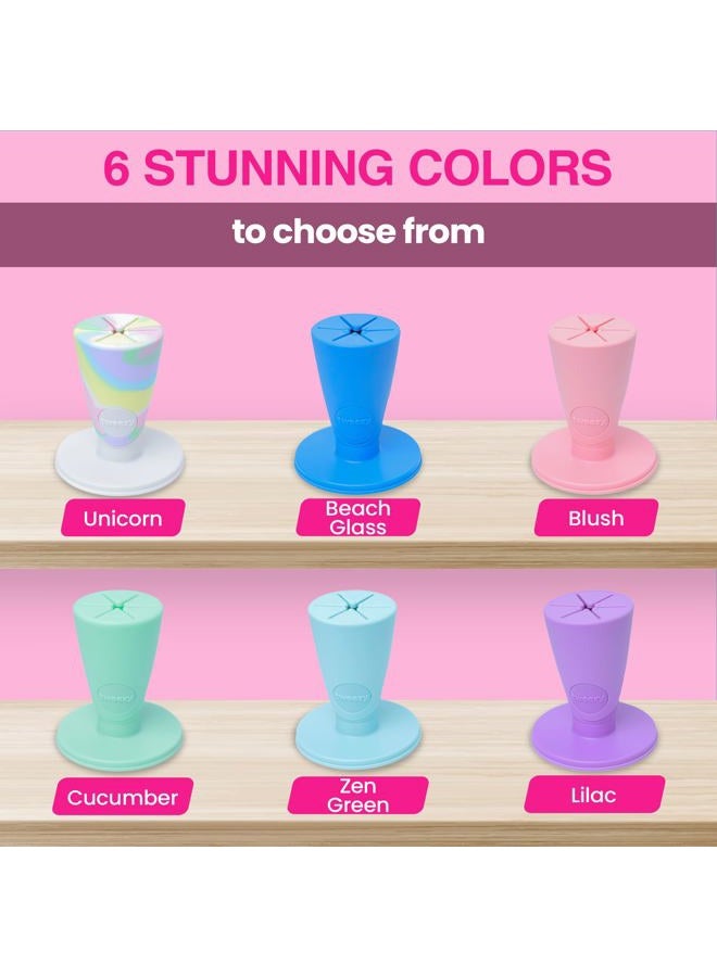 Tweexy Hinge Untippable Nail Polish Bottle Holder | Anti-Spill Nail Polish Holder Stand, Tilted, IntelliStick Airlock Suction | Fingernail Painting, Nail Art Tools | Nail Polish Accessories (Zen Green - Image 3