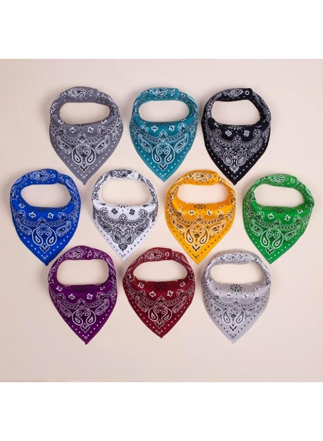 Maiwaput Maiwa 10 Pack Baby Triangle Bandana Bibs for Boys Girls for Drool Teething Eating with Snaps - Image 1