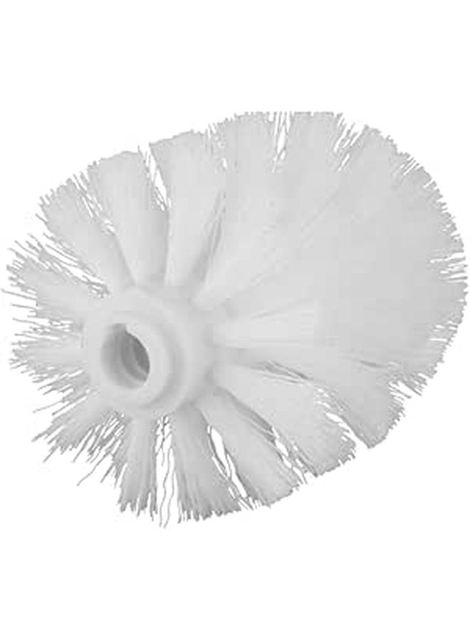 1Pc Plastic Toilet Brush Replacement Head White Stiff Bristles Standard Threaded Connector - Image 1