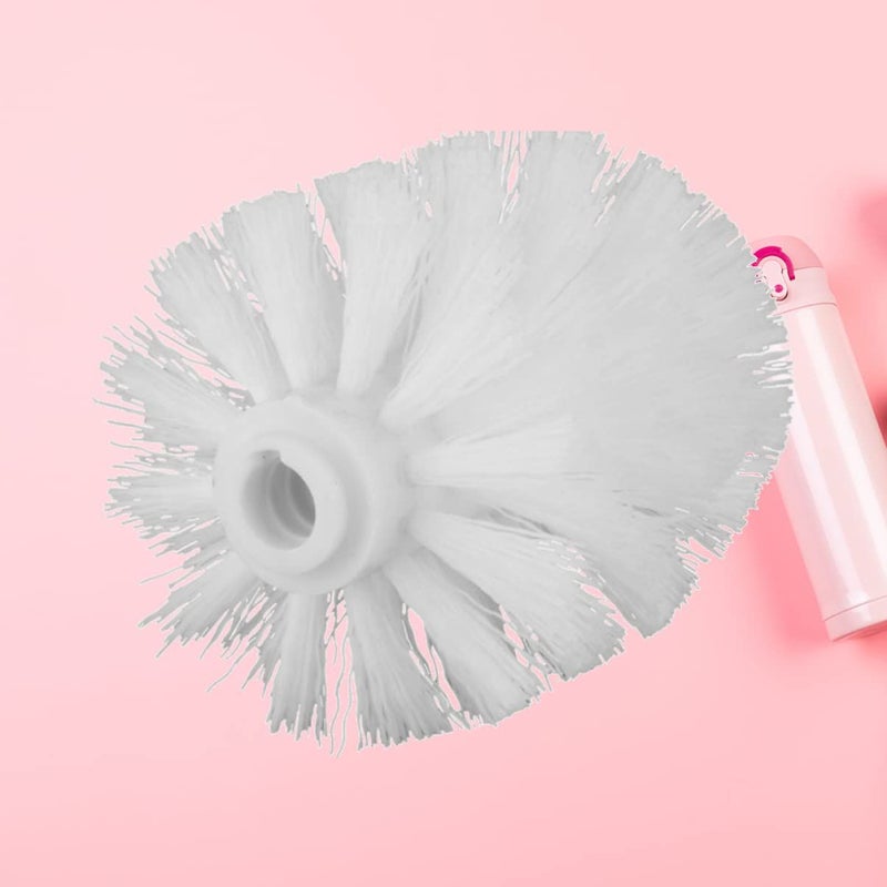 1Pc Plastic Toilet Brush Replacement Head White Stiff Bristles Standard Threaded Connector - Image 3
