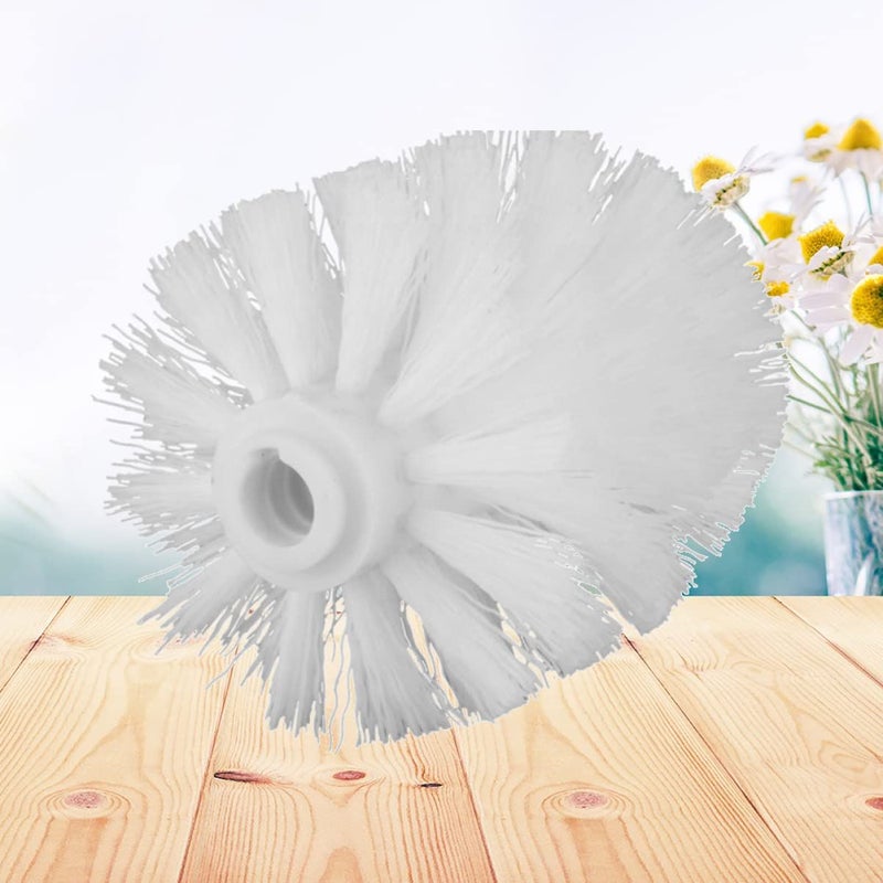 1Pc Plastic Toilet Brush Replacement Head White Stiff Bristles Standard Threaded Connector - Image 5