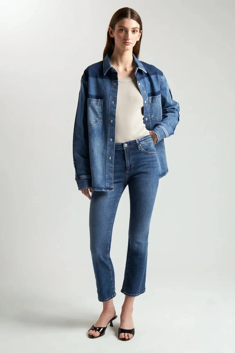 Ag Jeans Patchwork Oversized Denim Jacket