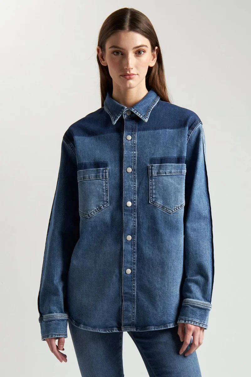 Ag Jeans Patchwork Oversized Denim Jacket